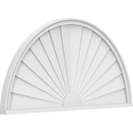 EKENA MILLWORK Half Round Sunburst Architectural Grade PVC Pediment, 46"W x 23"H x 2"P PEDPS046X230HRO01